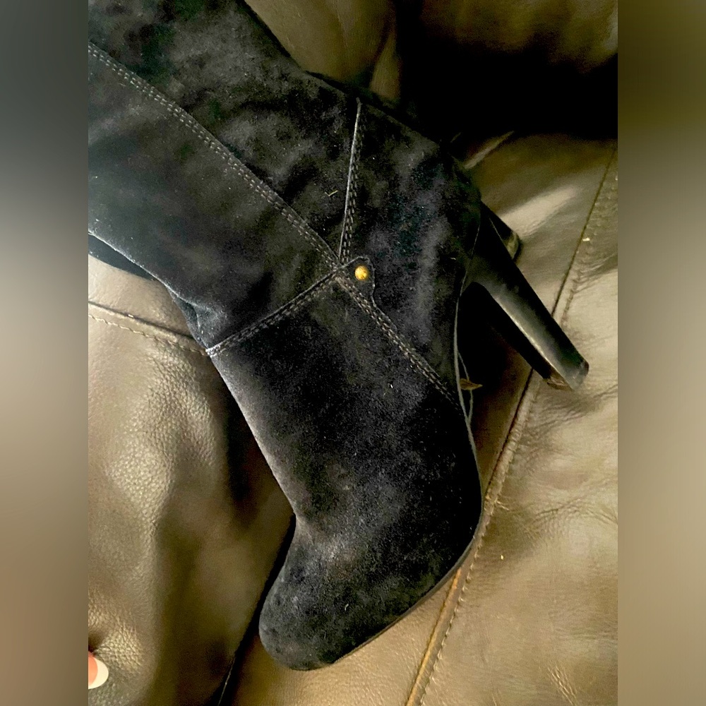 DKNYC black Suade leather boots - knee high size 8
